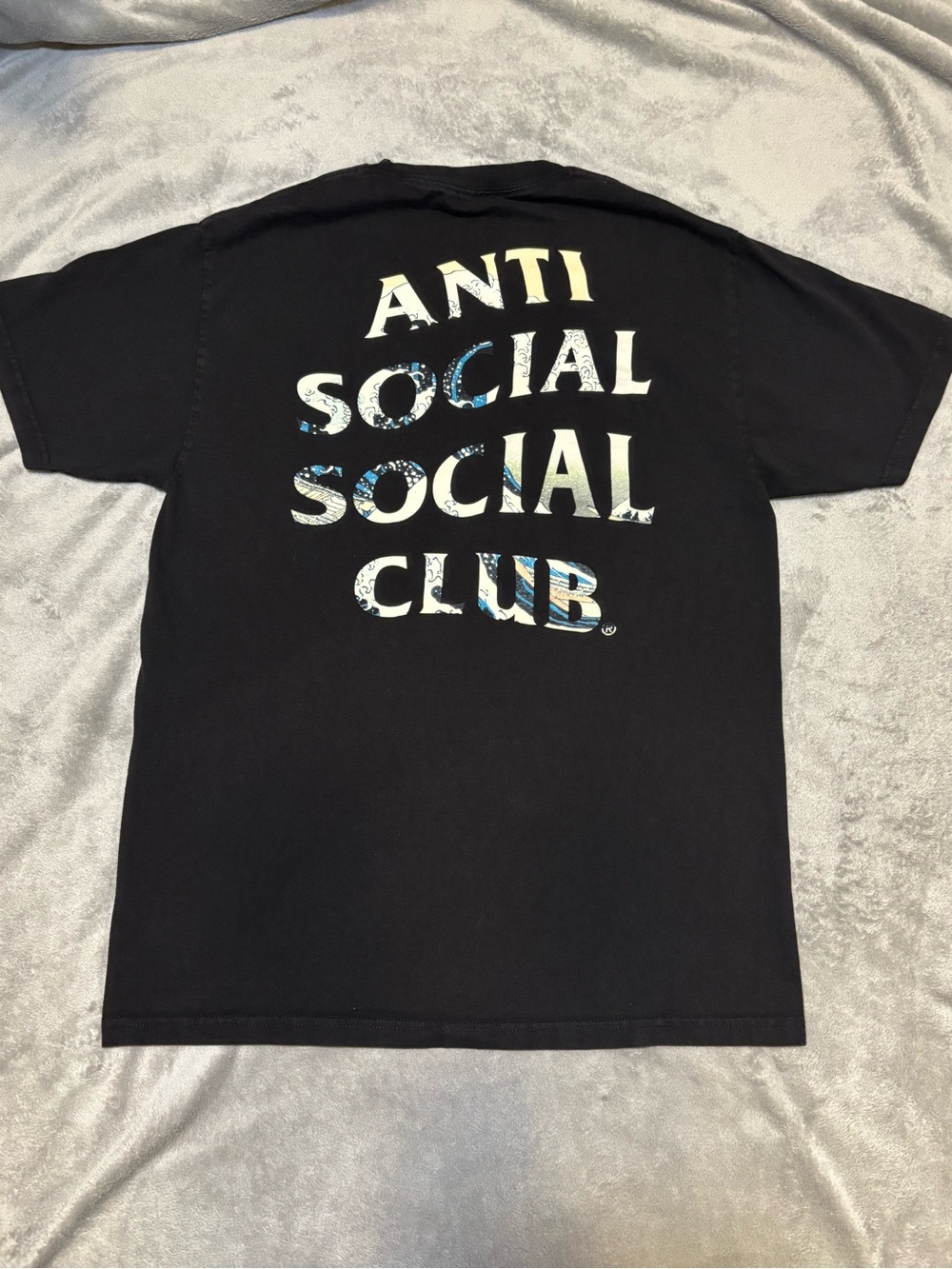 Anti Social Social Club Wave Logo Tee Black Size L ASSC Streetwear T-Shirt
